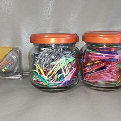 ゼムクリップ、木製ピンチセットの画像