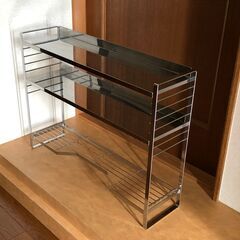 ステンレス棚板コンロ奥ラック3段の画像