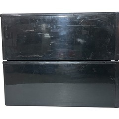 本体黒 引き出し半透明 深型押入れケース 2個セットの画像