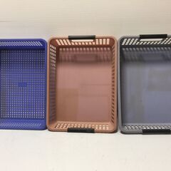 ○【0円あげます！】プラスチック製 ペーパートレイ 収納箱 バスケット A4サイズ収納可能 書類収納 処分品(NF251214)Zi-2374の画像