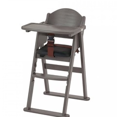 カトージ　木製ハイチエア　アースグレー　クッション付き