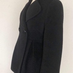 M ブラック ピーコート 羊毛60% アンゴラ40%の画像