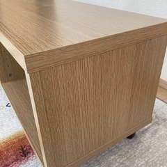 ナチュラルウッド調　テレビ台 キャスター付きの画像
