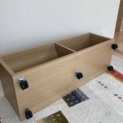 ナチュラルウッド調　テレビ台 キャスター付きの画像