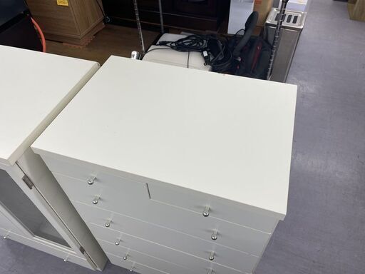 チェスト ６段 幅59×奥行41×高さ90ｃｍ ホワイト 白 衣類収納 箪笥 タンス 札幌市手稲区