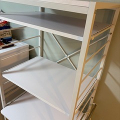 キッチン収納ラック レンジ台 ゴミ箱収納 60幅 スリム 高さ180cm の画像