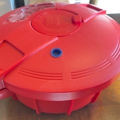 【未使用】MEYER 電子レンジ圧力鍋 レッド｜説明書・レシピ付きの画像