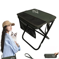 折りたたみ椅子 アウトドアチェア 収納袋一体型 カーキ
