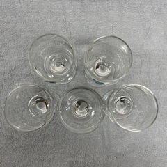【日本製】佐々木硝子 脚付きグラス　5個の画像