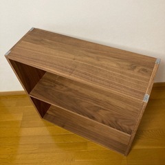 無印良品　スタッキングシェルフ　ワイド2段　ウォールナット材の画像