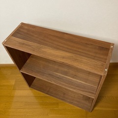 無印良品　スタッキングシェルフ　ワイド2段　ウォールナット材の画像