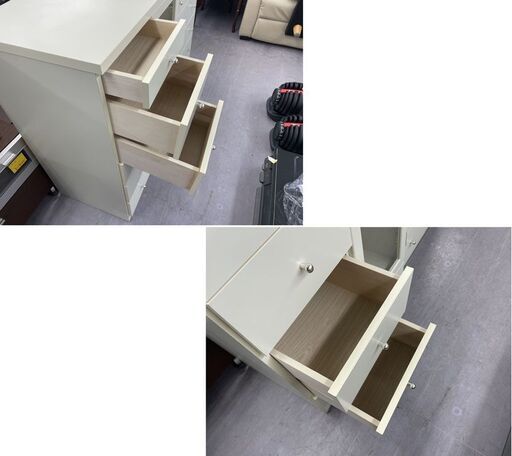 チェスト 飾り棚 幅59×奥行41×高さ90ｃｍ ホワイト 白 食器棚 衣類収納 ラック ガラス扉 コレクションボード 札幌市手稲区
