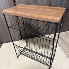 サイドテーブル(シェルフィ2 ミドルブラウン)の画像