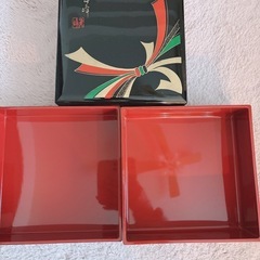 お重 三段御重 おせち 正月 重箱 三段重 黒塗の画像