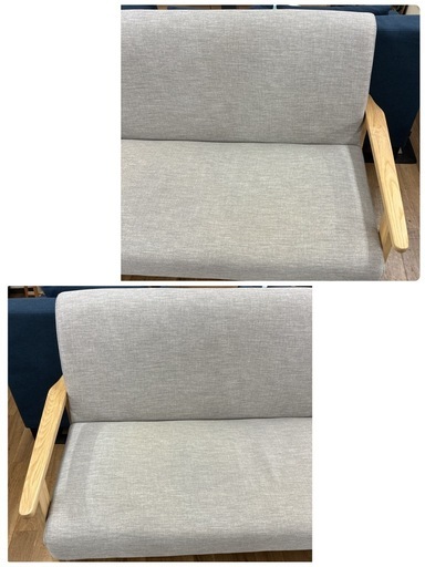 S154⭐ ファブリック2Pソファ 組み立てタイプ グレー 幅150cm USED 綺麗