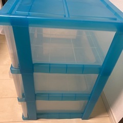 透明  3段 　衣装ケースの画像