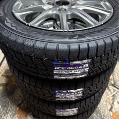 ㊴155/65R14 新品冬用タイヤと中古美品ホイールとナット付きの画像