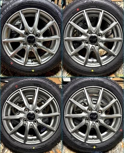 ㊴155/65R14 新品冬用タイヤと中古美品ホイールとナット付き