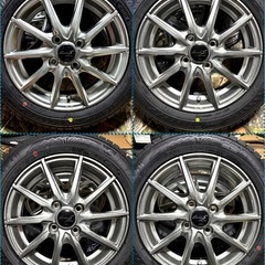㊴155/65R14 新品冬用タイヤと中古美品ホイールとナット付きの画像