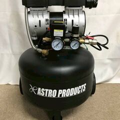 【北見市発】株式会社ワールドツール AP 縦型 サイレントエアコンプレッサー30L AP041034 2022年製 黒 整備 メンテナンス (D6683ahshY)の画像