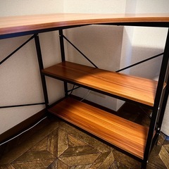 棚付きデスク　パソコンデスク
　　の画像