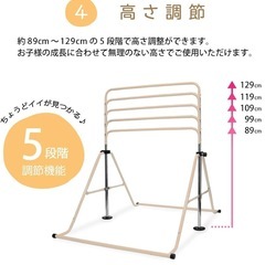 DABADA（ダバダ） 折りたたみ 鉄棒 耐荷重(約)100kg 5段階調節可 室内使用可 子供用の画像