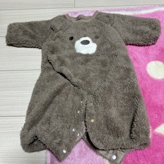 モコモコロンパース　くま&うさぎ2点　50〜60㎝の画像