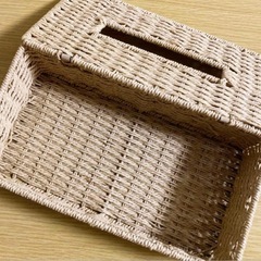 【美品】ニトリナチュラルベージュ ティッシュボックスティッシュケースの画像
