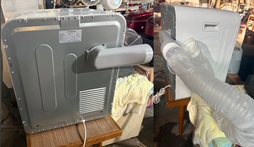 衣類乾燥機 6kg 大容量 家庭用 3つ乾燥モード タッチパネル 工事不要 ステンレスドラム 水管なし 排気タイプ 省スペース 重ね式 放置式 梅雨対策 (ホワイト)