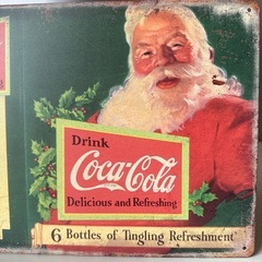 Coca Cola クリスマス 🎄ブリキかんばん看板の画像