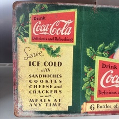 Coca Cola クリスマス 🎄ブリキかんばん看板の画像
