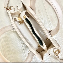 2Way クロコダイル柄 ミニ ショルダーバッグ アイボリーの画像