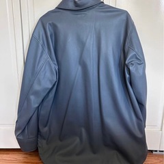 H&M グレー レザーシャツジャケットの画像