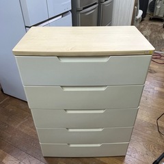 激安収納!! 5段チェスト 天板木製 衣類収納  色褪せありの為大特価!!の画像