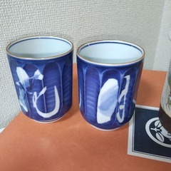 未使用　清水焼 京焼　花月雲　夫婦湯呑み　２個の画像