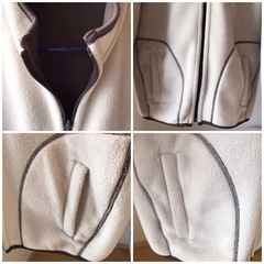 ユニクロ フリースジャケット リバーシブル Lサイズ ブラウン／ベージュの画像