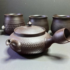 萬古焼　急須と湯飲みセットの画像