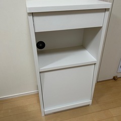 コンセント＆ルーター収納ファックス台 ・電話台（ベルメゾン）ホワイトの画像