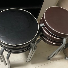 丸椅子　6個　黒 ブラウン　の画像