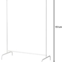 イケア MULIG ホワイト2個セット 洋服ラック IKEA ハンガーラック 美品 スリムパイプハンガー 洋服掛けムーリッグ ポールハンガーの画像