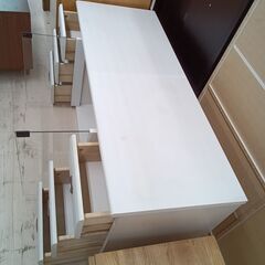 リユースのサカイ栃木店★ジモティ割あり★  TV台 ホワイト W120×D45×H49 クリーニング済み TC11968の画像