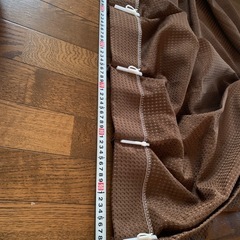 カーテン　100  × 180 cm 2枚組　タッセル付き　茶色　ワッフル柄　遮光なしの画像