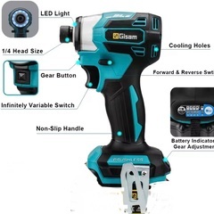 ★18Vバッテリー&充電器付★ ラス❶【超軽量❗️新品 最新型モデル】ハイパワー180N.m❗️18V インパクトドライバー 高品質グリスアップ済の画像