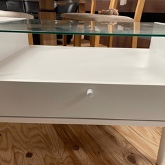 【美品】ドレッサーテーブル　ガラステーブル　ホワイトの画像