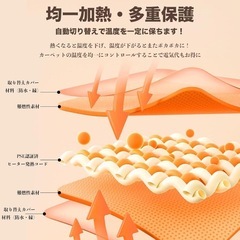 ペット用ホットカーペット 45x45cm 温度調節 14段階タイマー カバー2色付きの画像