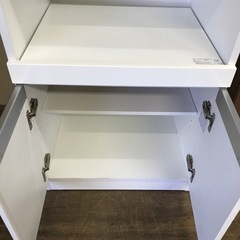 ジャングルジャングル貝塚店　食器棚　レンジボード　2枚扉　ホワイト　スリム　貝塚市　二色浜　リサイクルショップの画像