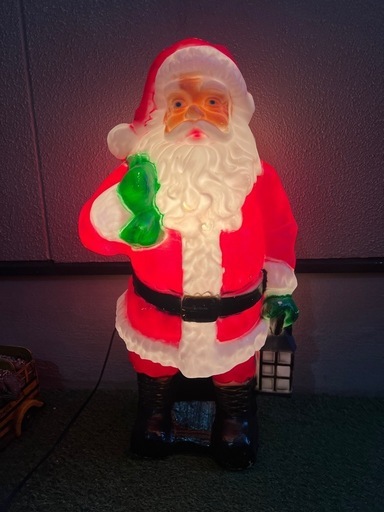 今週中早い者勝ち！！】サンタクロースの装飾 約70cm 電源コード付き