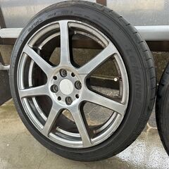 BLITZ PROFILE07 16インチ 5.5J +45 7本スポーク PCD100-4H バリ溝 ルマンⅤ 165/50R16 2本セットの画像