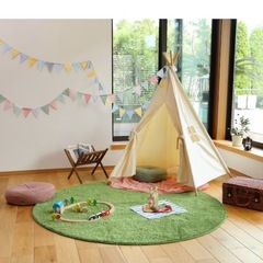 芝生ラグ　180径　グラムスタイルの画像