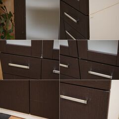 ≪zyt2637ジ限≫ ニトリの食器棚 幅約90cm　　ダイニングボード/Nバンダ90D/キッチン/中古家具/リユースストレージ仙台 071211-09の画像